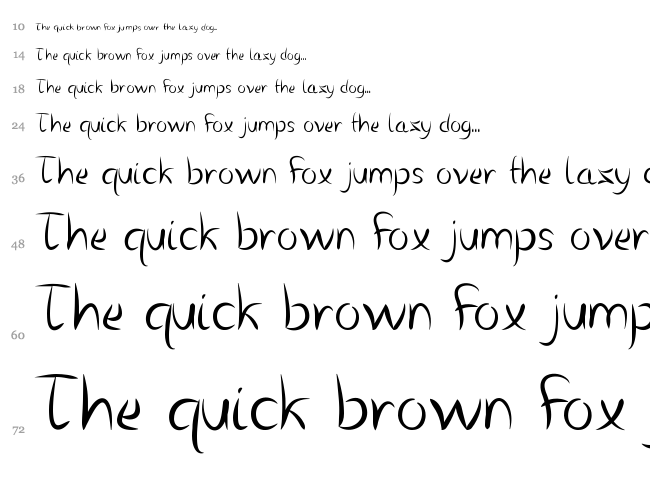 Vanlose Handwritten font waterfall